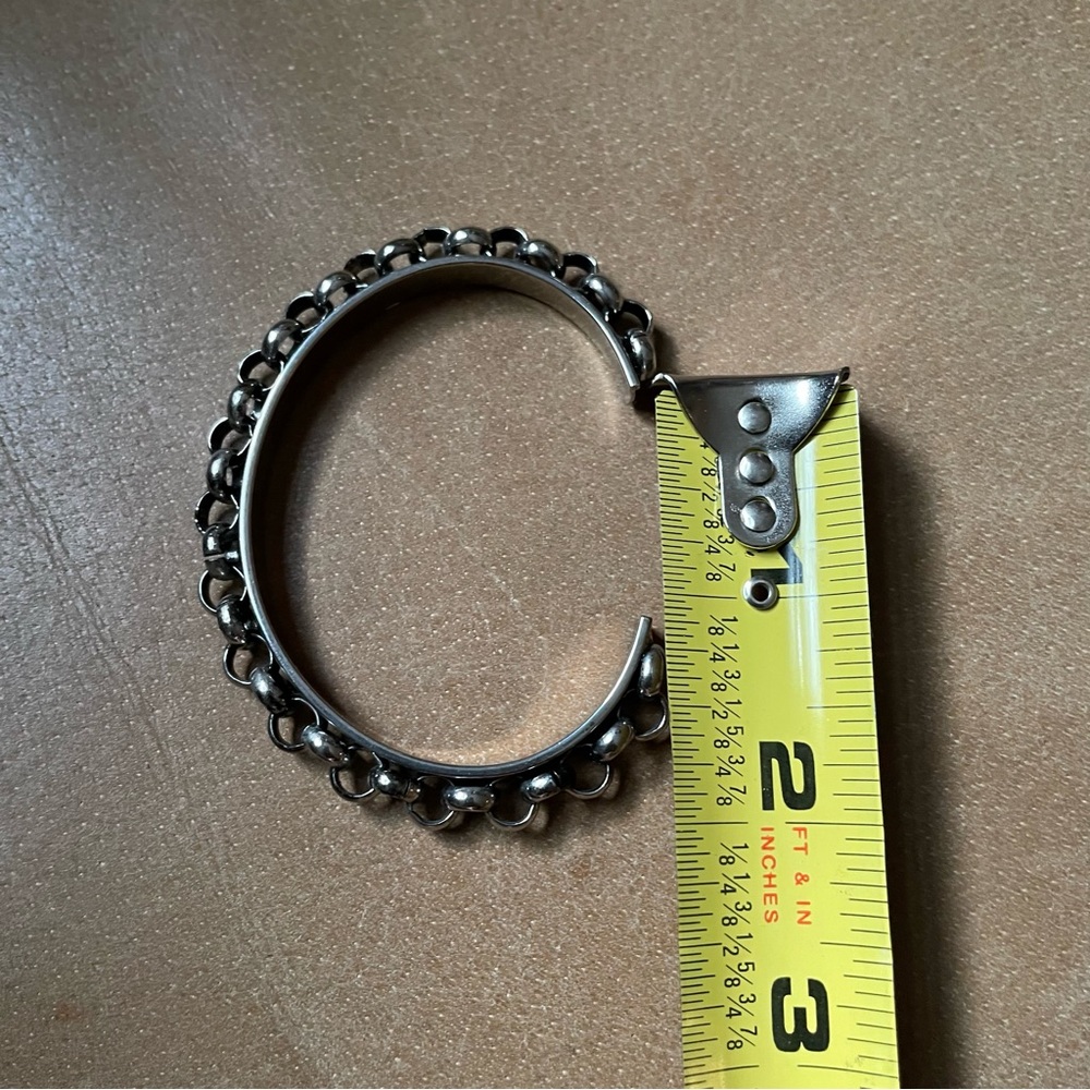 Elizabeth Cole chain cuff bracelet bangle silver layering minimal - Picture 6 of 8